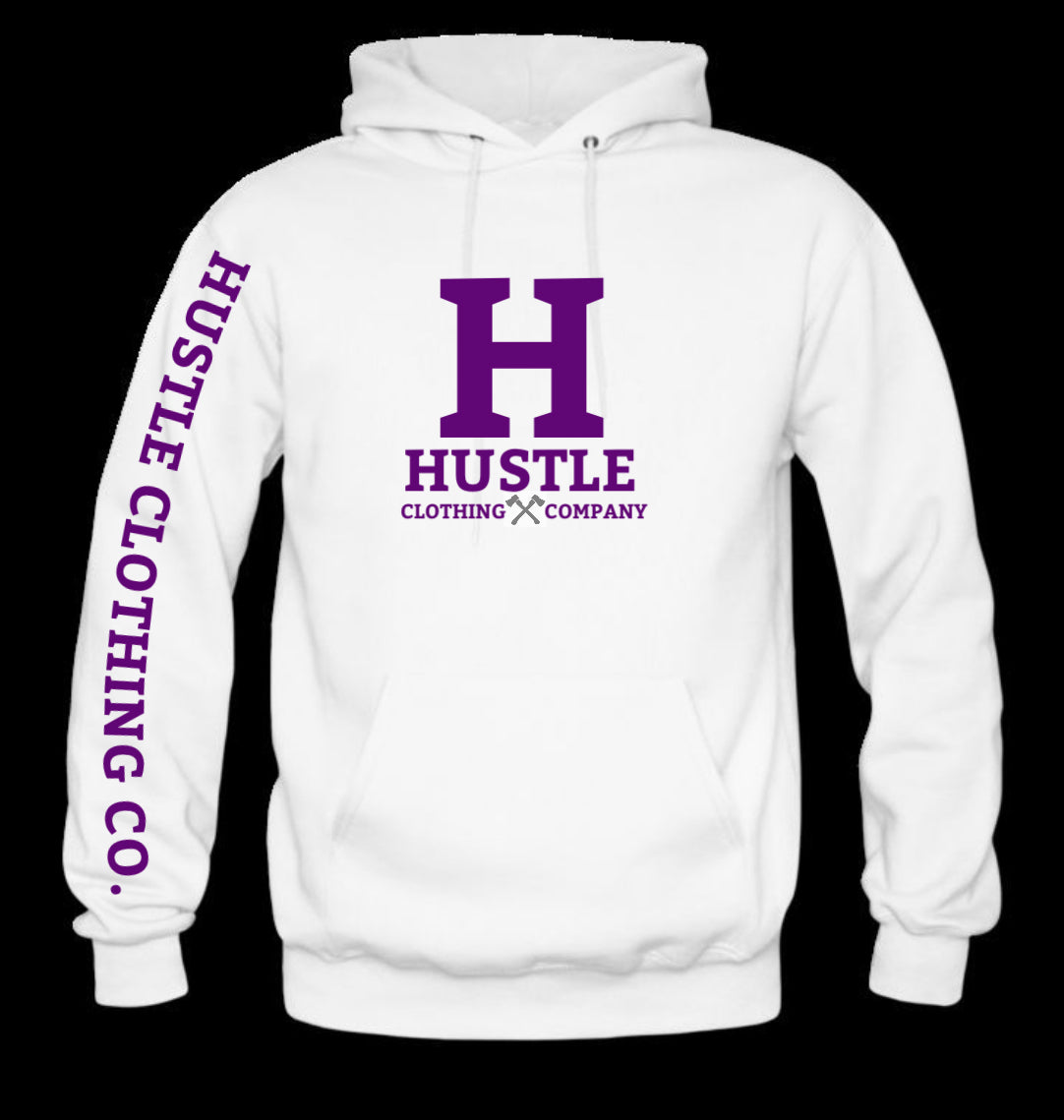 White Purple Logo Hoodie