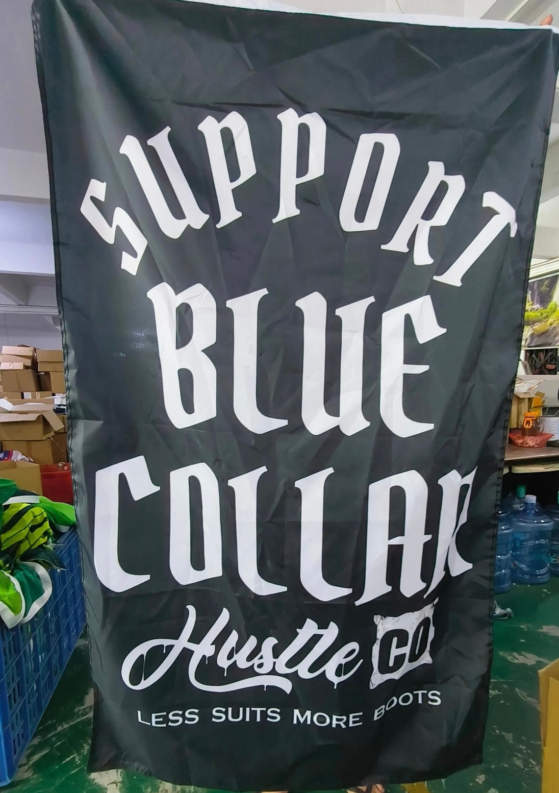 Support Blue Collar Garage Flag. Preorder