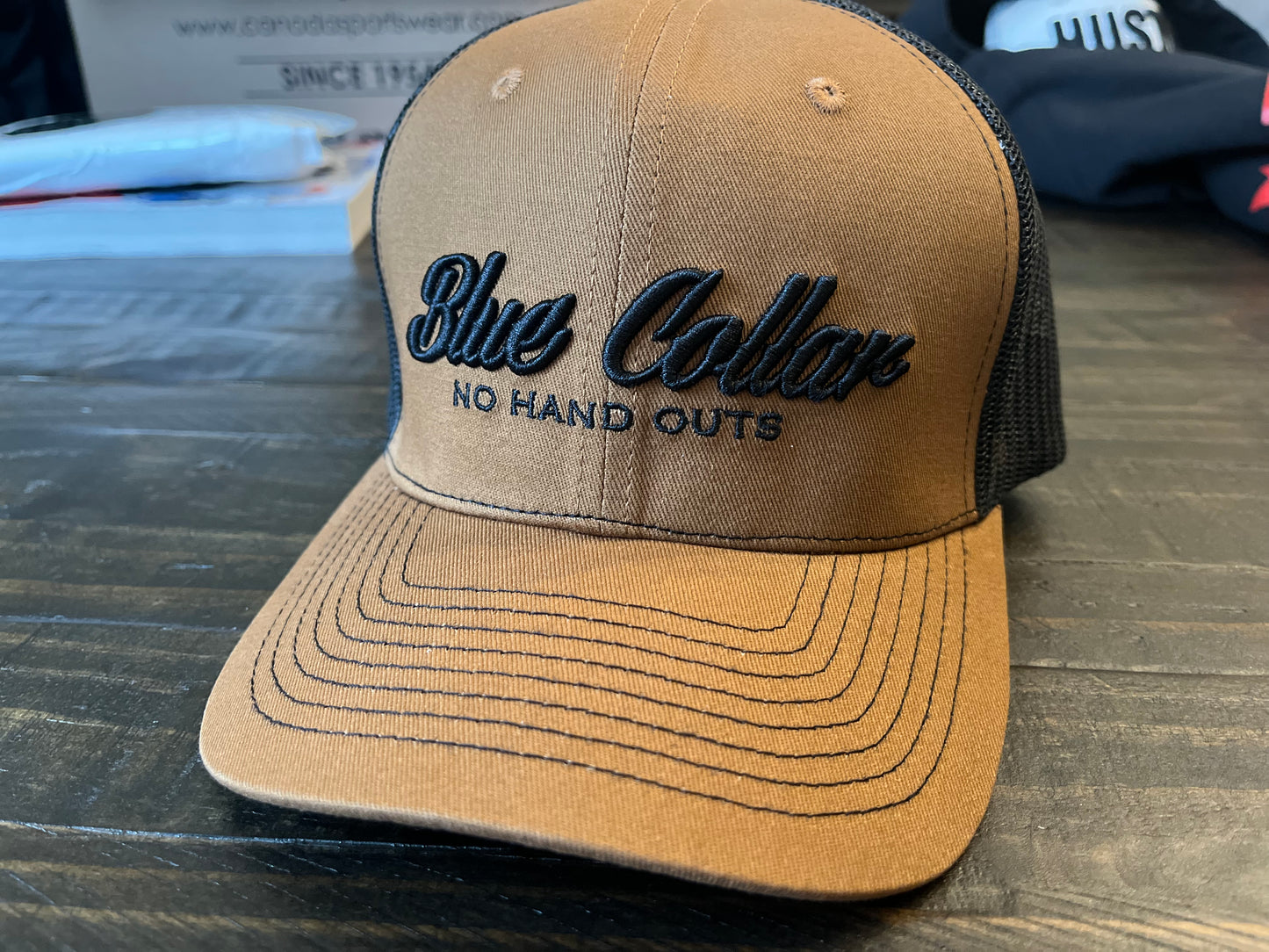 Blue Collar no hand outs snap back