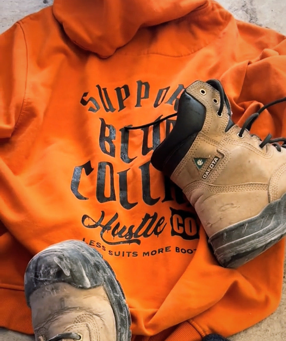 Support blue collar hoodie