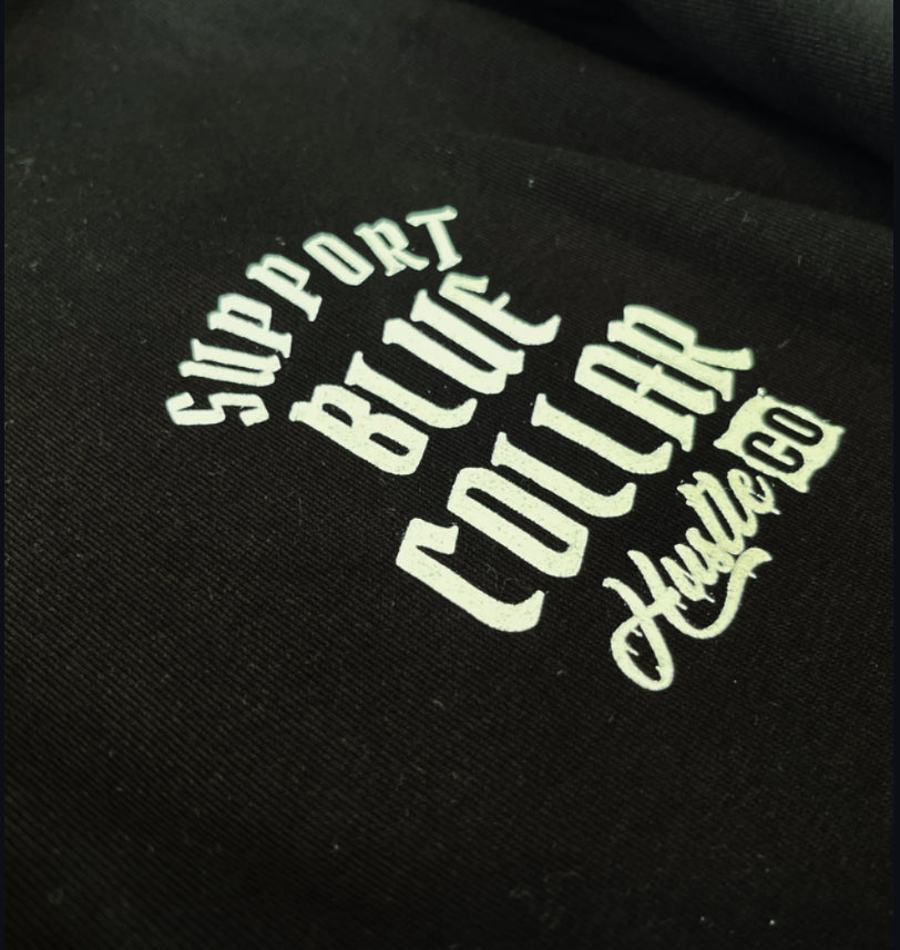 Support blue collar hoodie