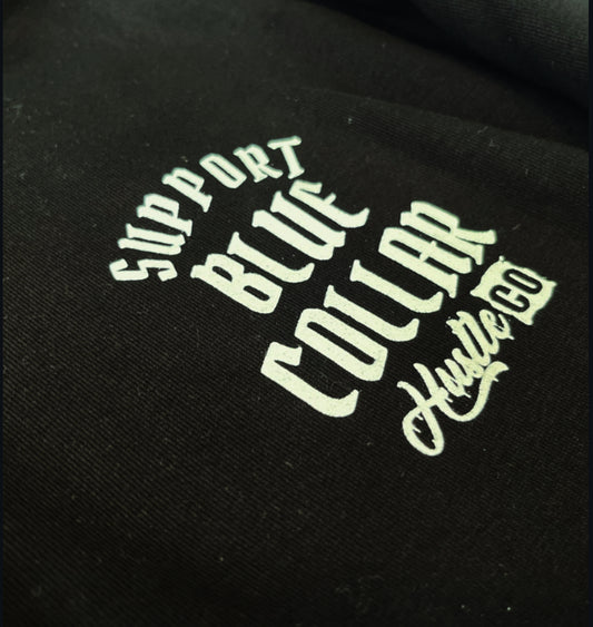 Support blue collar hoodie