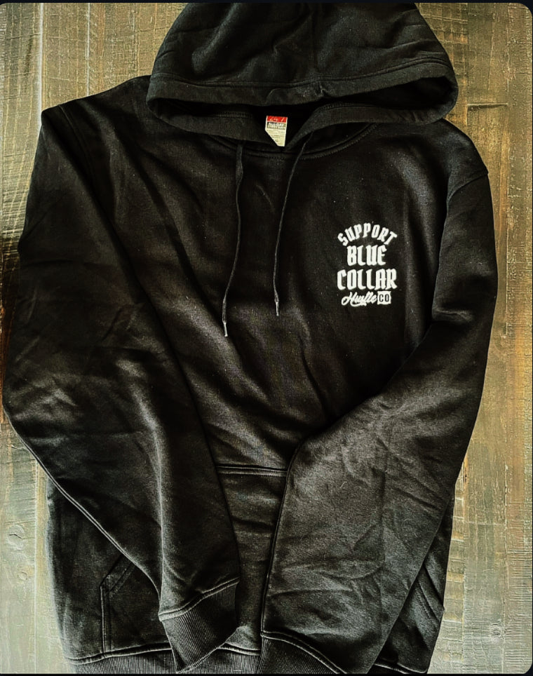 Support blue collar hoodie