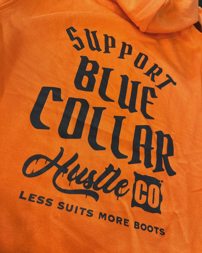 Support blue collar hoodie