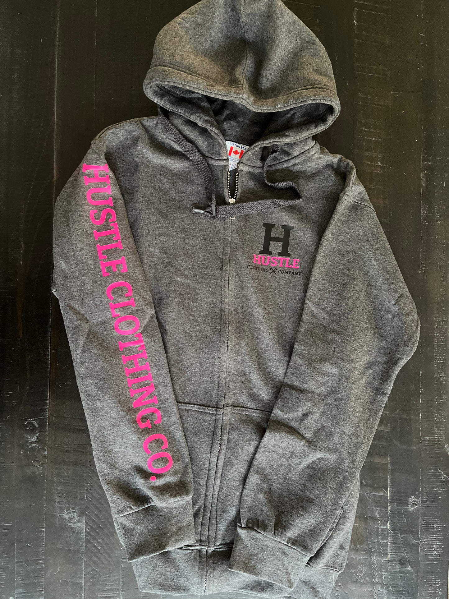 Lipstick Pink Zip Up Hoodie