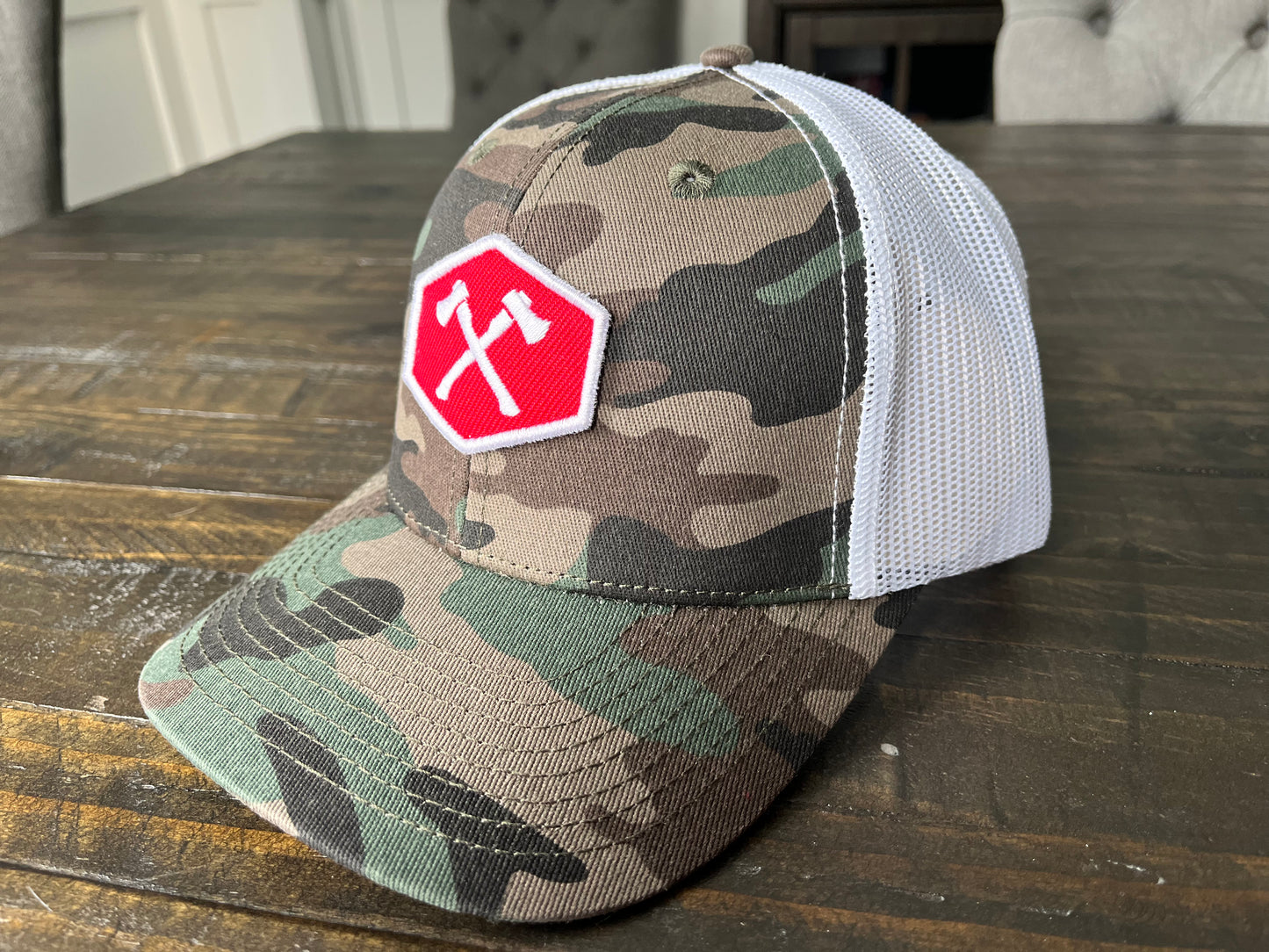 Multi cam axe logo snap back